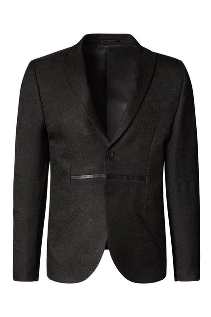 Lightweight Geometric Blazer Black - Ron Tomson