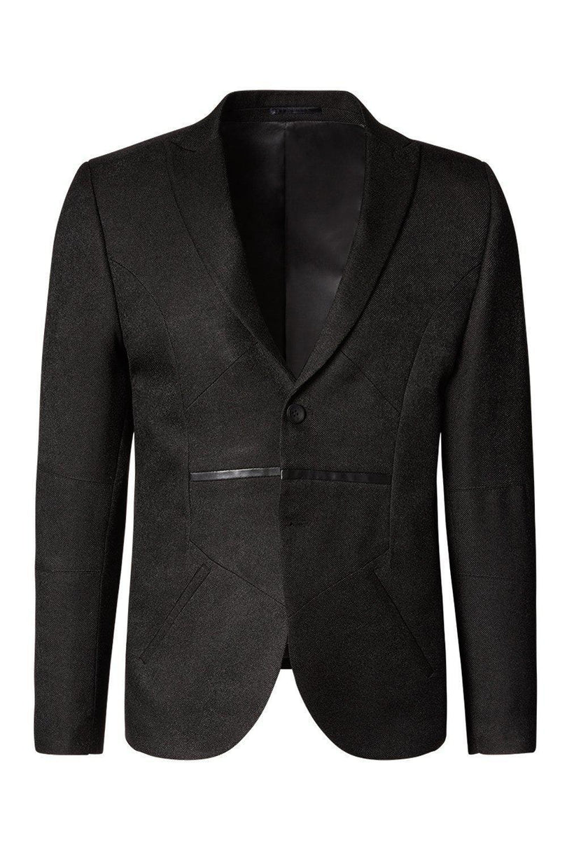Lightweight Geometric Blazer Black - Ron Tomson