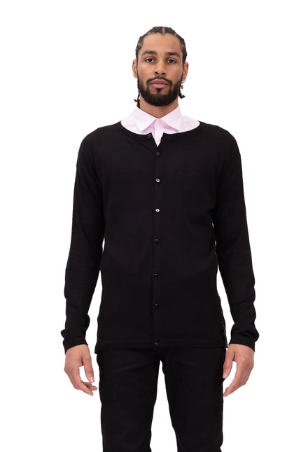 Lightweight Knit Shacket - Black - Ron Tomson