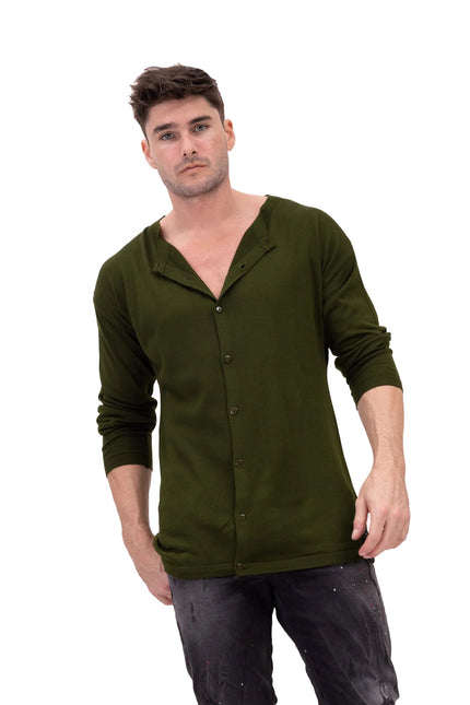 Lightweight Knit Shacket - Khaki - Ron Tomson