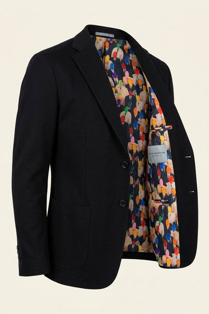 Lightweight Patch Pocket Jacket - Black - Front
