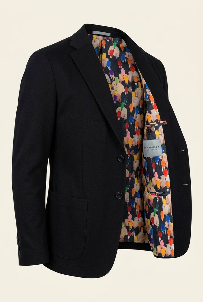 Lightweight Patch Pocket Jacket - Black - Front