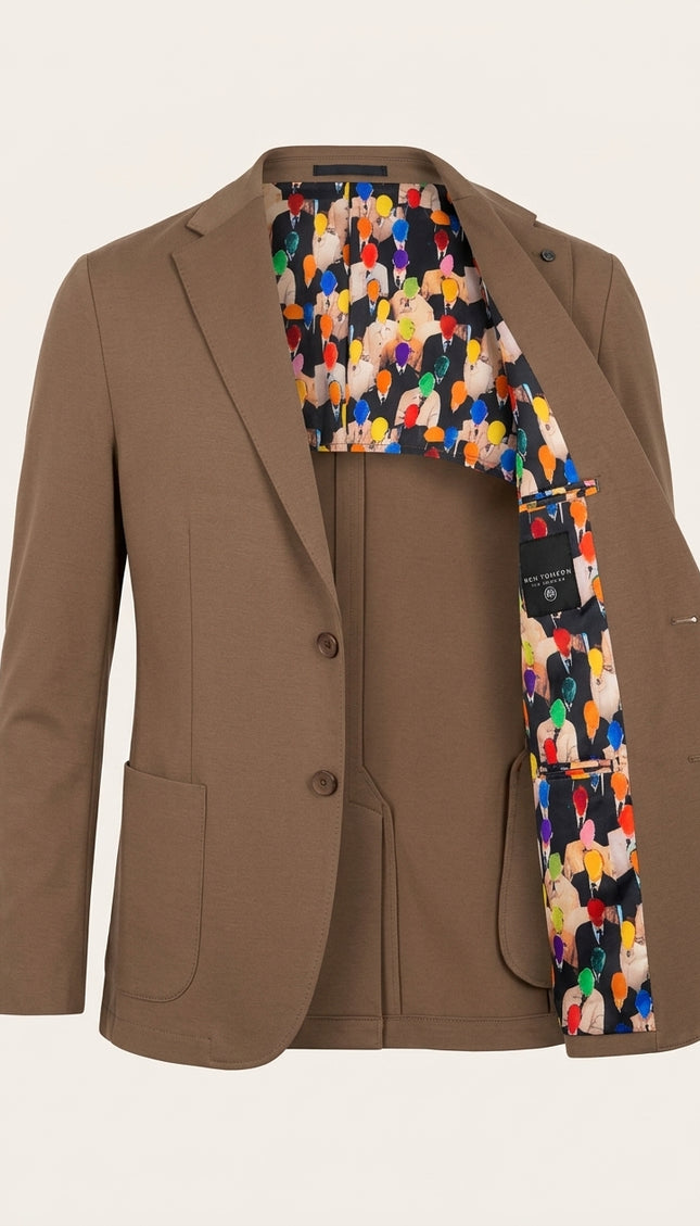 Lightweight Patch Pocket Jacket - Camel - Front
