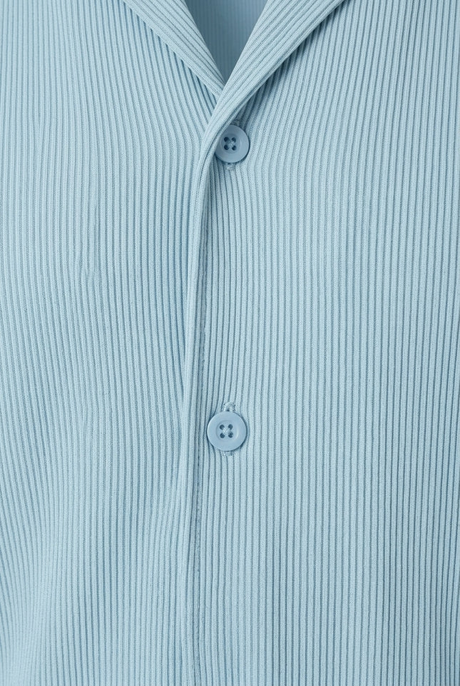 Lightweight Plisse Shirt - Blue - Detail