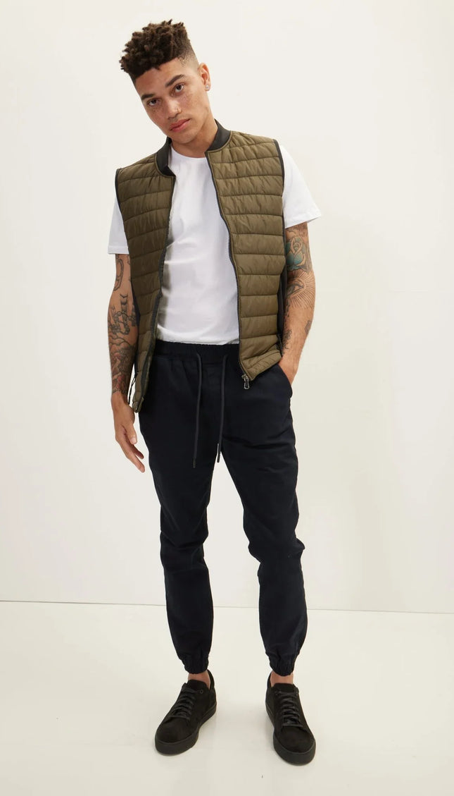 Lightweight Puffer Vest - Khaki - Ron Tomson