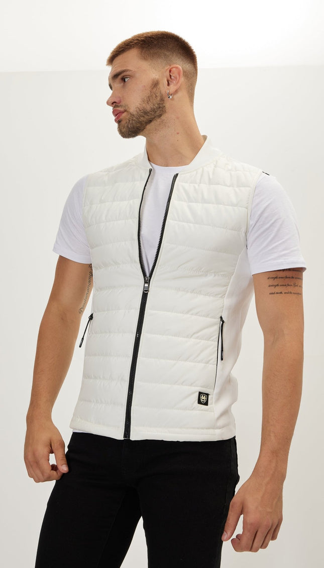 Lightweight Puffer Vest - Off White - Ron Tomson
