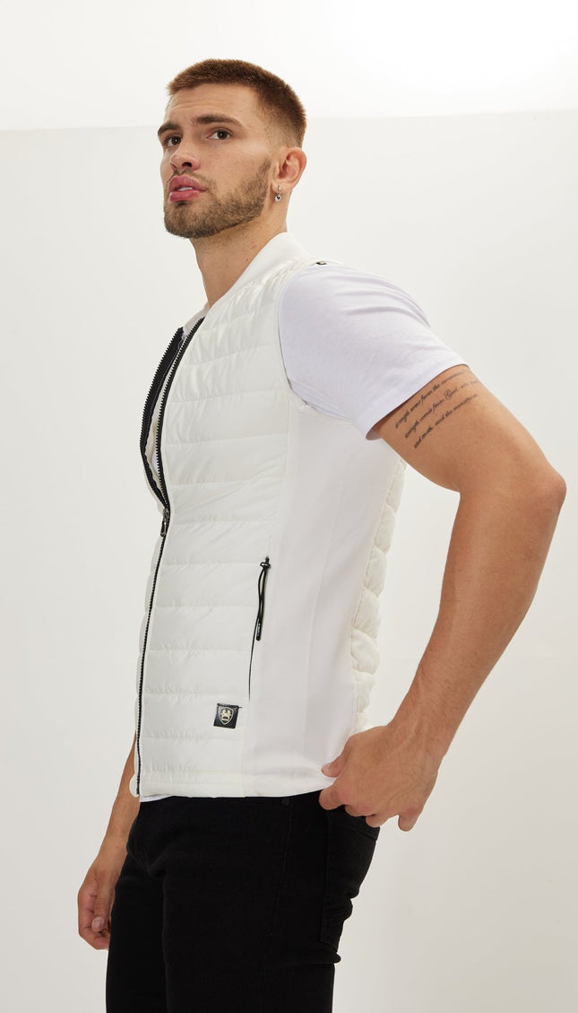 Lightweight Puffer Vest - Off White - Ron Tomson