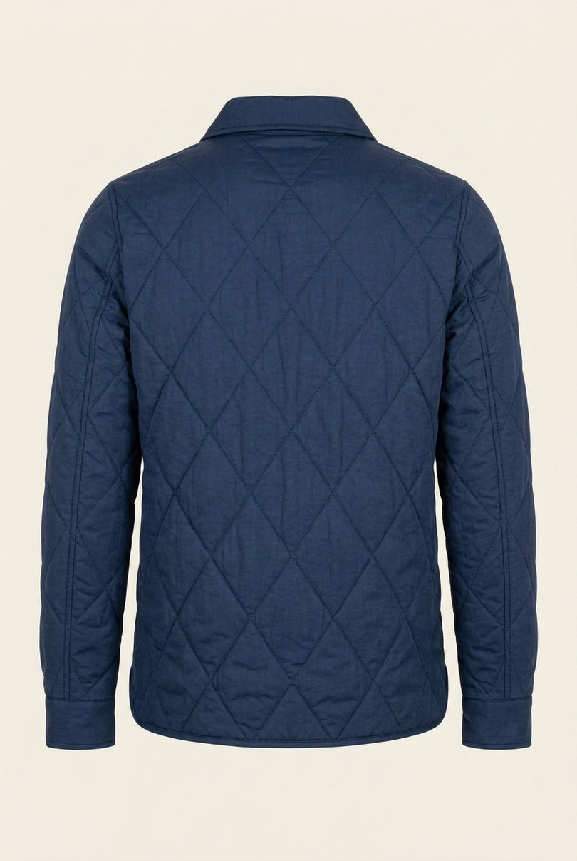 Lightweight Quilted Jacket - Navy - Back