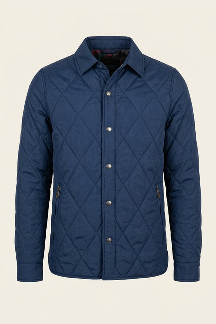 Lightweight Quilted Jacket - Navy - Front