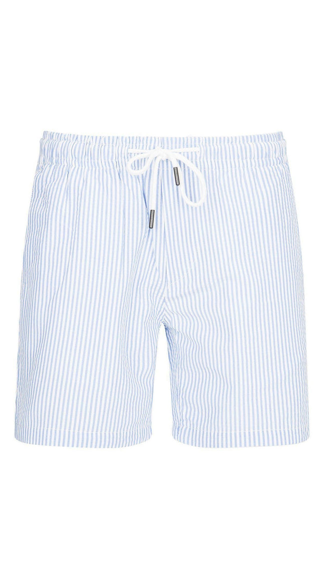 Lightweight Striped Shorts - Blue - Ron Tomson