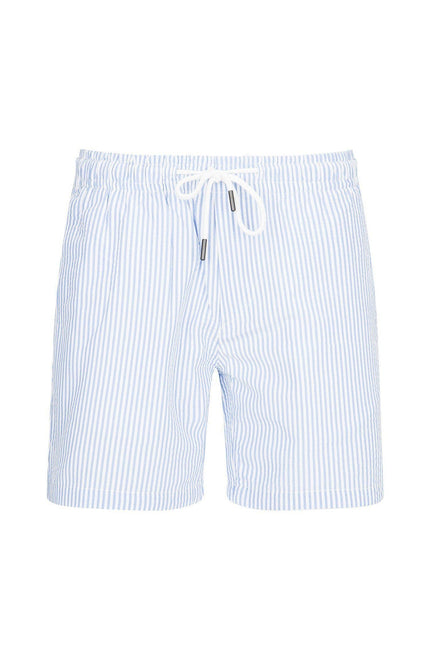 Lightweight Striped Shorts - Blue - Ron Tomson