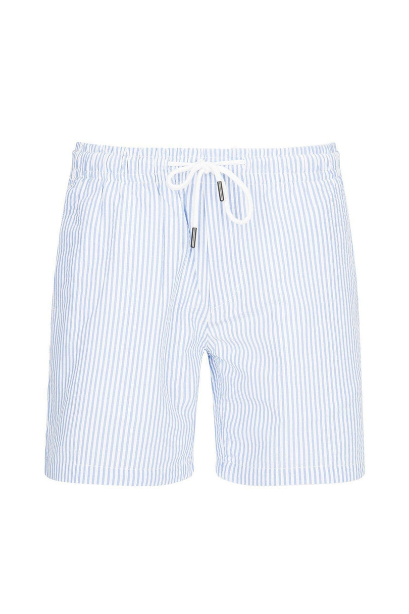 Lightweight Striped Shorts - Blue - Ron Tomson