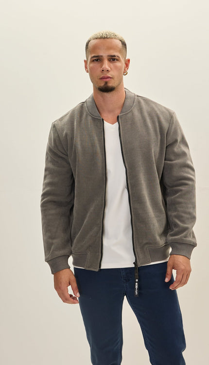 Lined Bomber Jacket - Grey - Ron Tomson