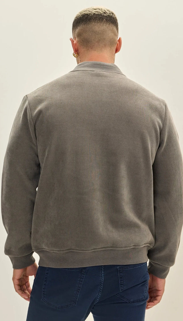 Lined Bomber Jacket - Grey - Ron Tomson