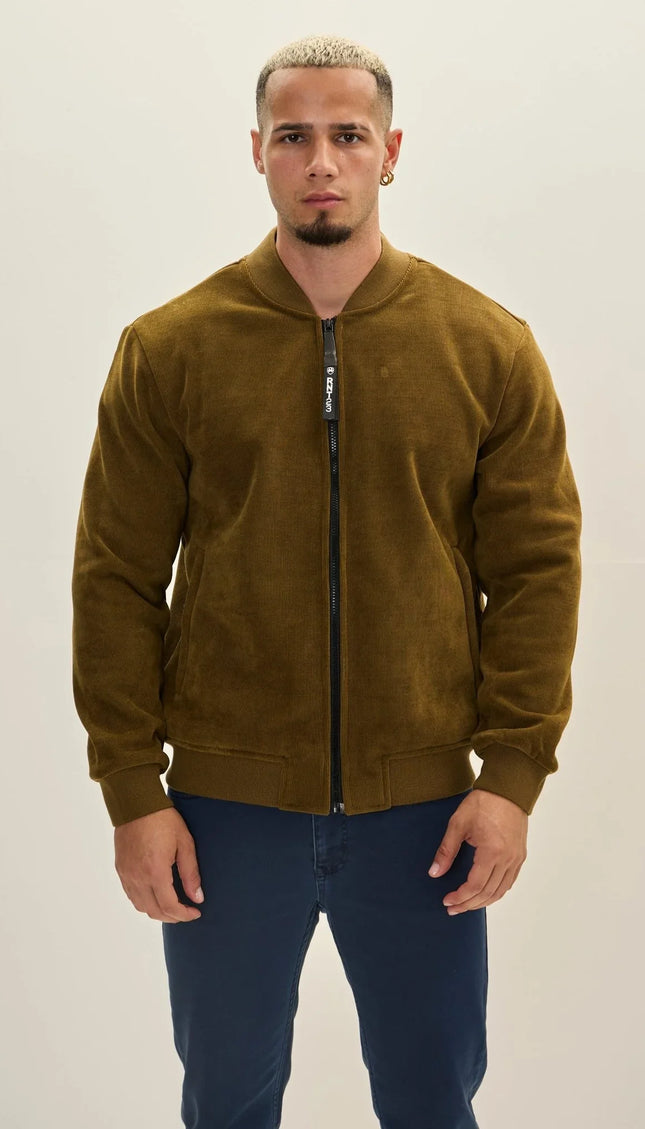Lined Bomber Jacket - Mustard - Ron Tomson