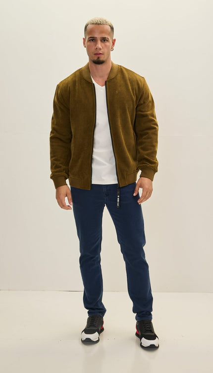 Lined Bomber Jacket - Mustard - Ron Tomson