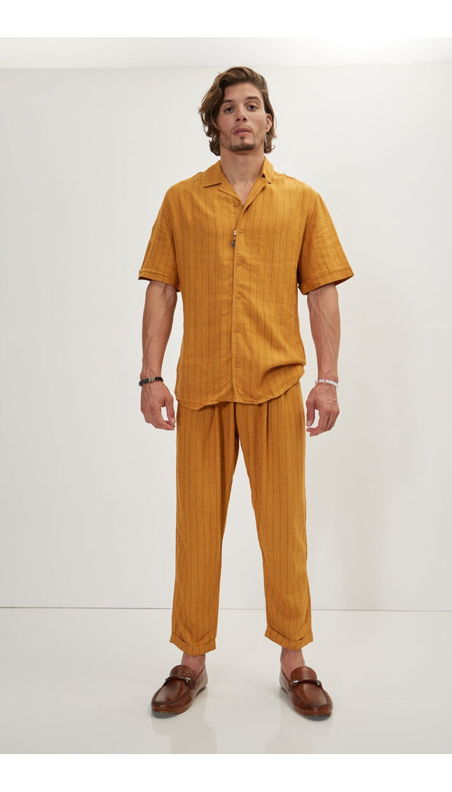 Linen Shirt - Mustard - Ron Tomson