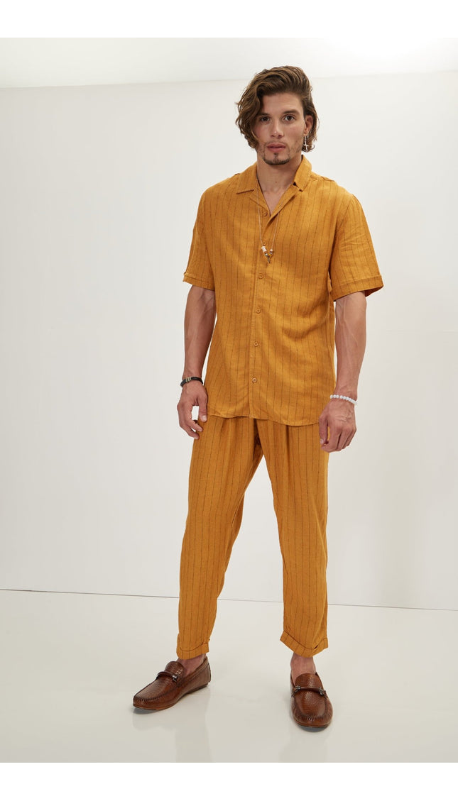 Linen Shirt - Mustard - Ron Tomson