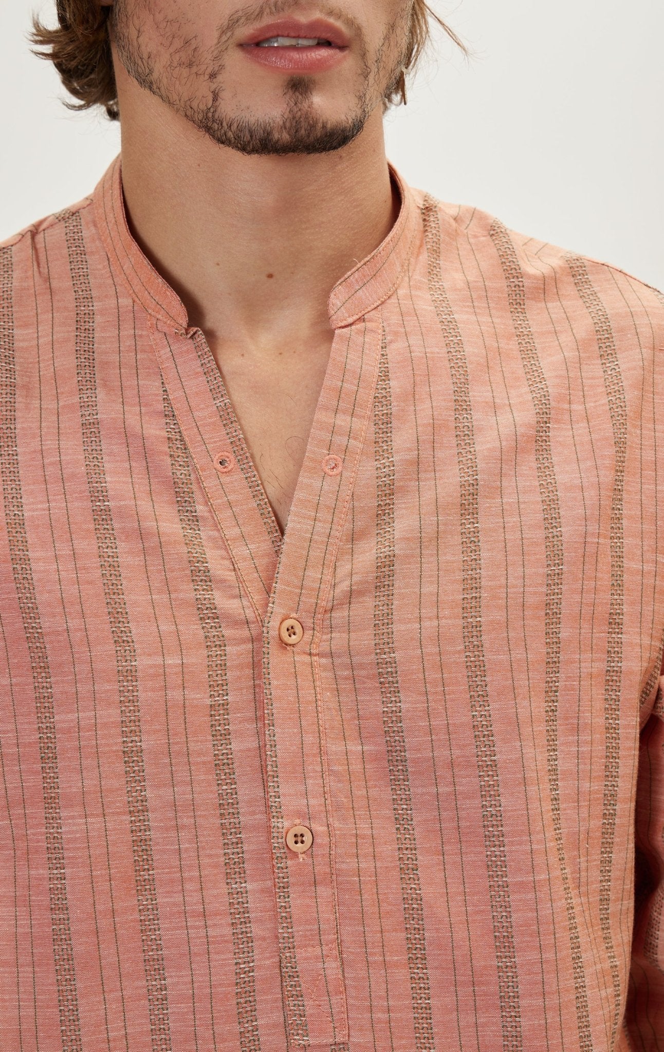 Linen Shirt - Orange - Ron Tomson