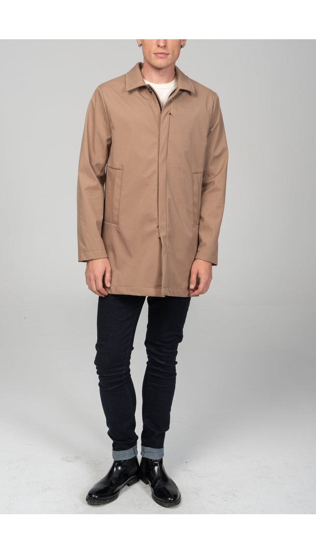 Long Lightweight Rain Coat - Camel - Ron Tomson