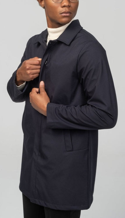 Long Lightweight Windbreaker - Navy - Ron Tomson