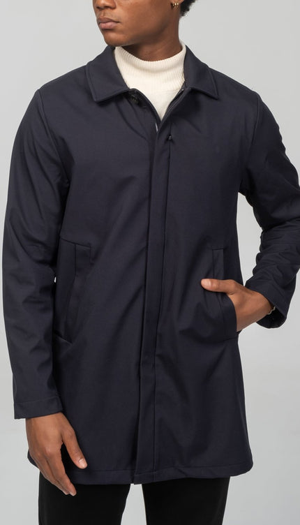 Long Lightweight Windbreaker - Navy - Ron Tomson