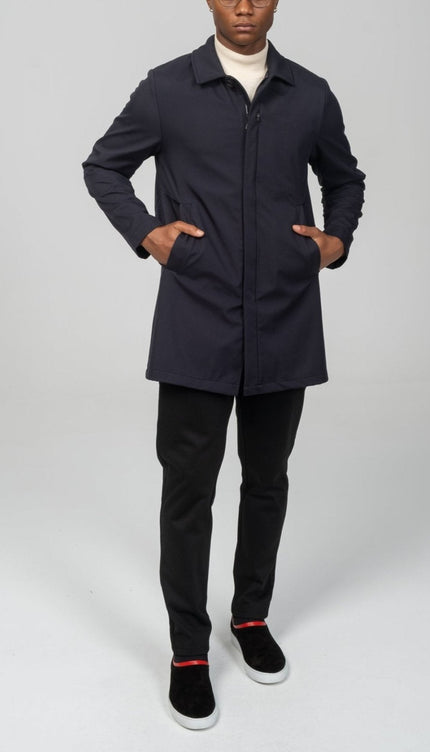 Long Lightweight Windbreaker - Navy - Ron Tomson