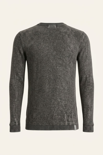 Long-Sleeve Crewneck Knit - Anthracite - Back