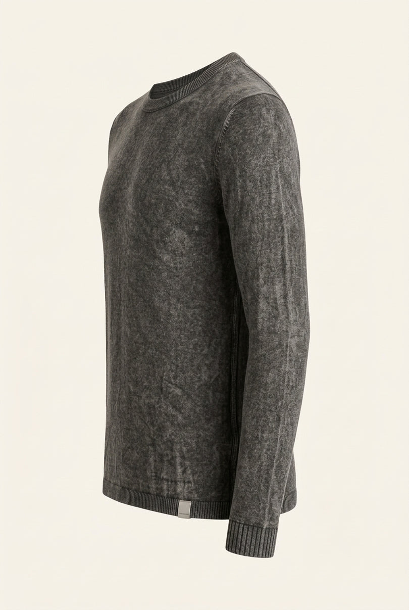 Long-Sleeve Crewneck Knit - Anthracite - Side