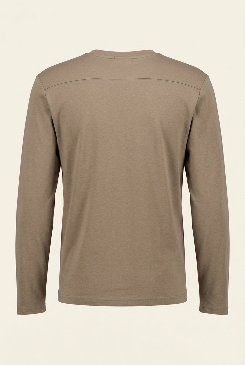 Long Sleeve Sweater - Dark Beige - Back