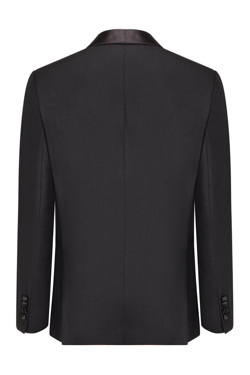 Ludlow Shawl Collar Tuxedo Jacket - Black Satin - Ron Tomson