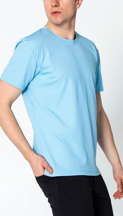 Luxurious Glow Crew-Neck T-Shirt - Blue - Ron Tomson
