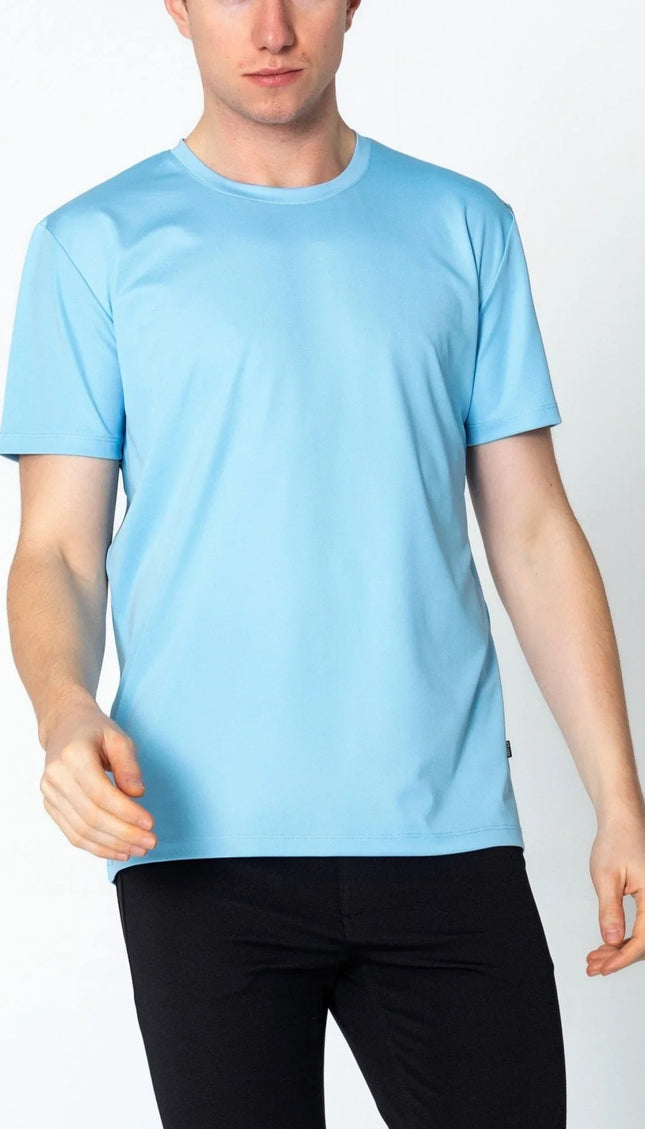 Luxurious Glow Crew-Neck T-Shirt - Blue - Ron Tomson