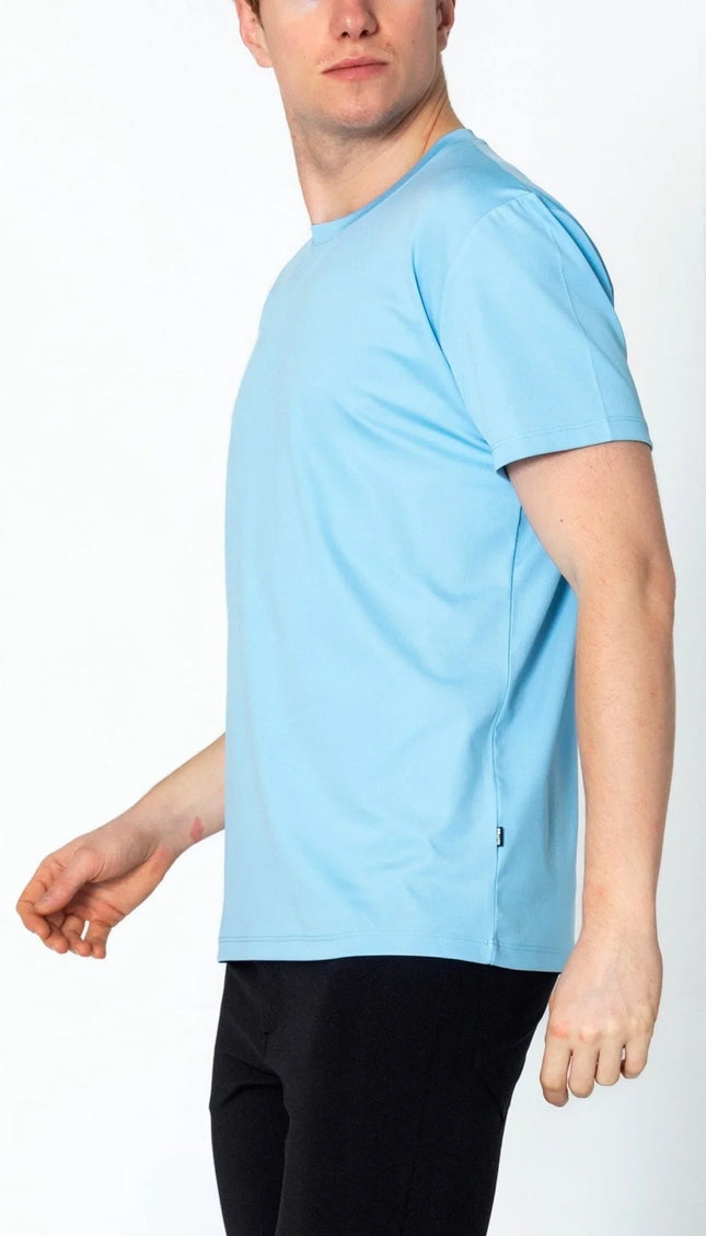 Luxurious Glow Crew-Neck T-Shirt - Blue - Ron Tomson