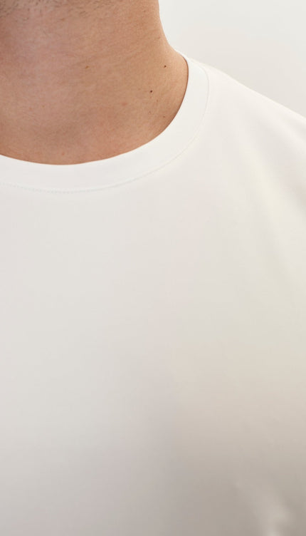 Luxurious Glow Crew-Neck T-Shirt - Off White - Ron Tomson
