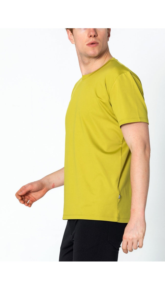 Luxurious Glow Crew-Neck T-Shirt - Oil Green - Ron Tomson