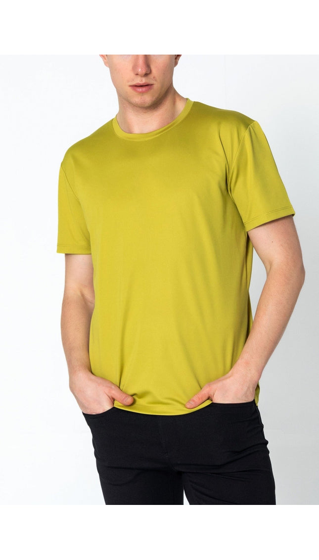 Luxurious Glow Crew-Neck T-Shirt - Oil Green - Ron Tomson