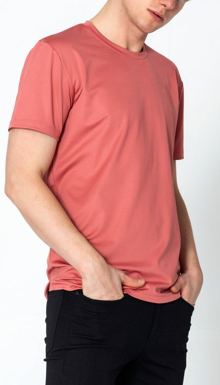 Luxurious Glow Crew-Neck T-Shirt - Pink - Ron Tomson