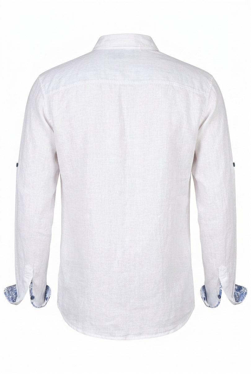 Linen Shirt - Coconut White - Back