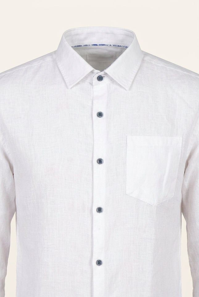 Linen Shirt - Coconut White - Detail