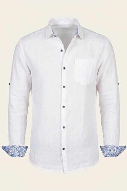 Linen Shirt - Coconut White - Front