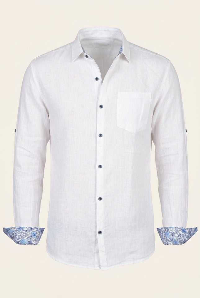 Linen Shirt - Coconut White - Front