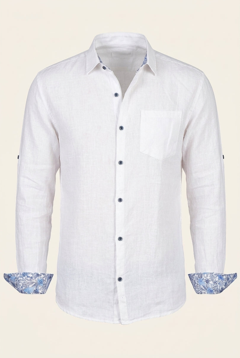Linen Shirt - Coconut White - Front