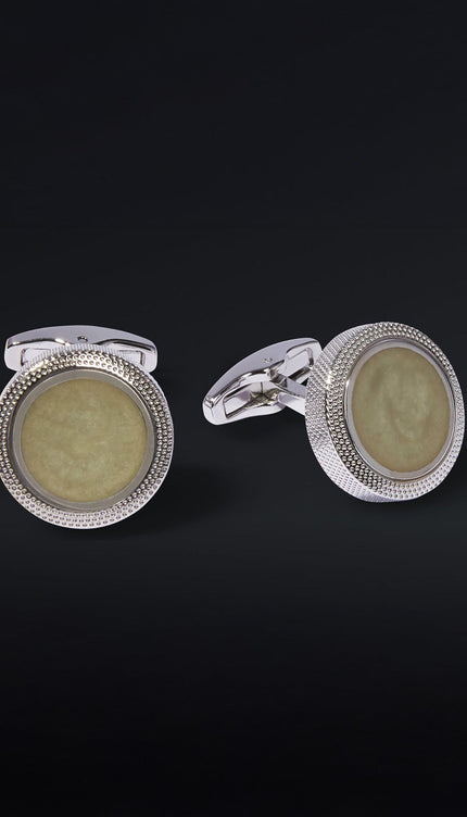 Marble Stainless Steel Cufflinks - Ron Tomson