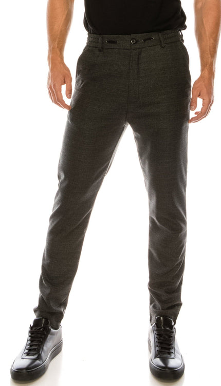 Marled Commuted Trouser - Black - Ron Tomson