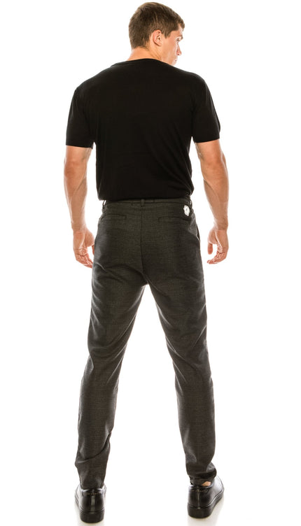 Marled Commuted Trouser - Black - Ron Tomson