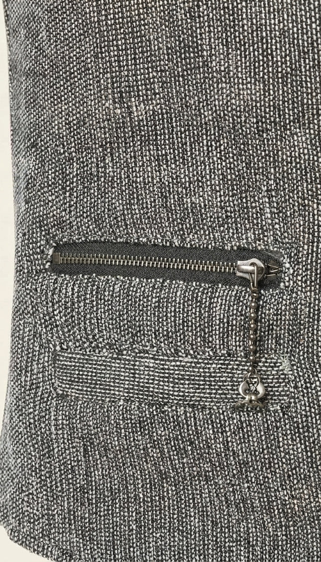 Marled Knit Vest - Grey - Detail