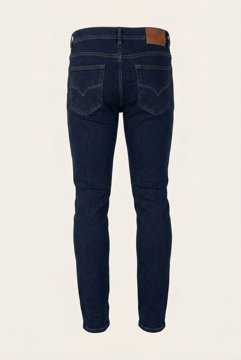 Men's Tapered Stretch Jeans - Navy - Back