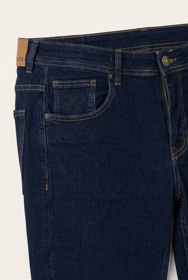 Men's Tapered Stretch Jeans - Navy - Detail