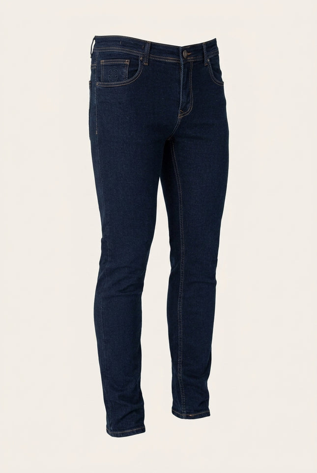 Men's Tapered Stretch Jeans - Navy - Front